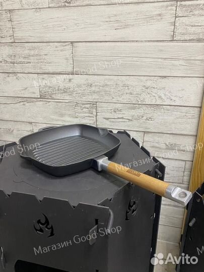 Сковорода чугунная гриль