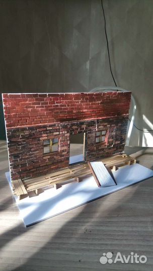 Конструктор,диорама, стена часть дом