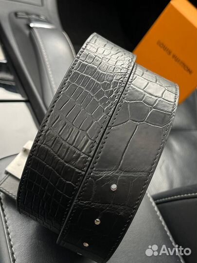 Ремень Louis Vuitton из кожи крокодила, чёрный