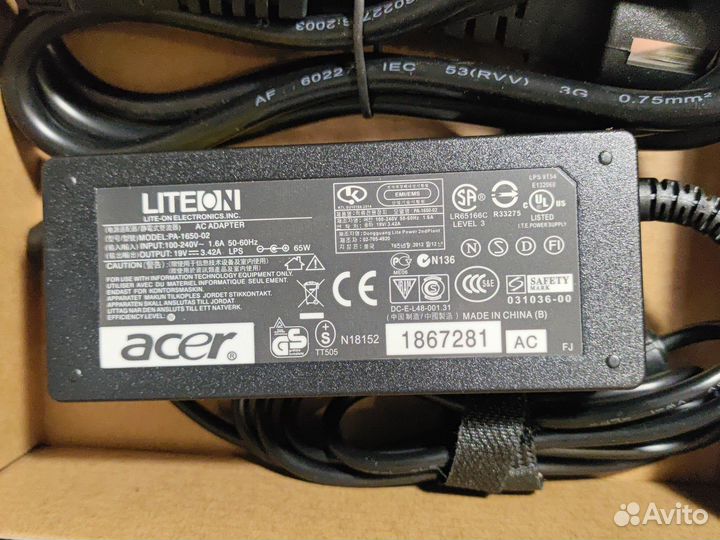 Блок питания для ноутбука acer 19v 3.42a