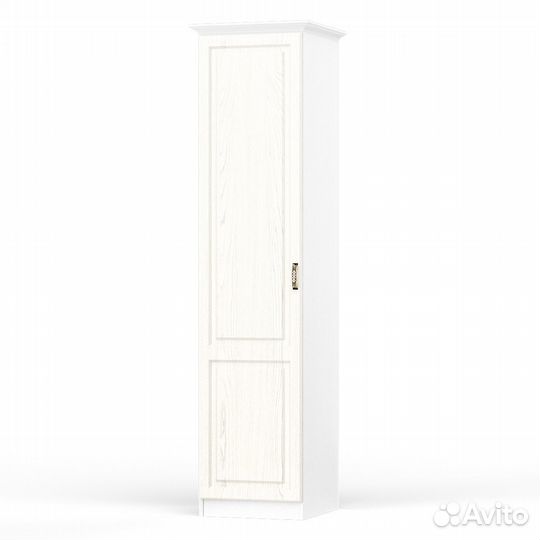 Шкаф-пенал с карнизом Ливерпуль 13.27, цвет ясень ваниль/белый, шхгхв 50х54,1х220,3 см.(без карниза)