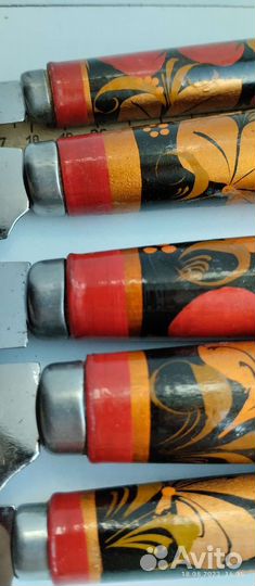 Набор кухонных ножей, хохлома, СССР