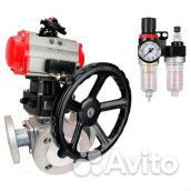 Кран шаровой DN.ru 316-316-ptfe Ду100 Ру16 полнопроходной, тип L, фланцевый, нерж. сталь SS316, ISO