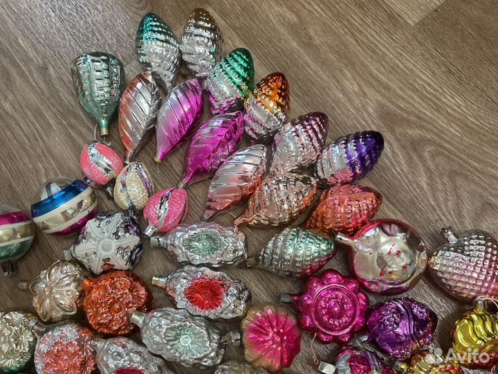Елочные игрушки СССР медальоны,цветы