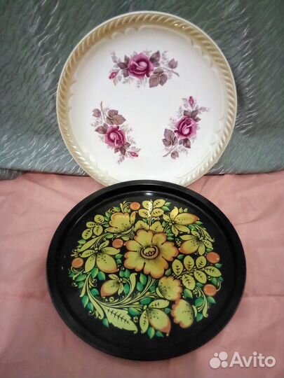 Фарфоровое блюдо-тарелка и поднос СССР