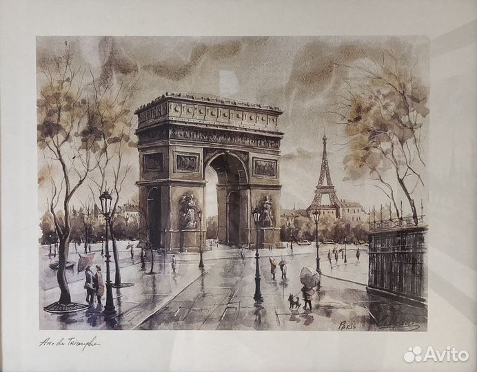 Акварель на холсте, печать 35х45