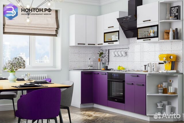 Кухня Техно 0.9 на 2.7 м компоновка №2 белый снег