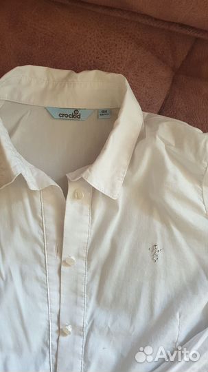 Рубашки школьные пакетом 128-134 4 штуки