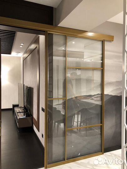 Алюминиевые межкомнатные раздвижные двери