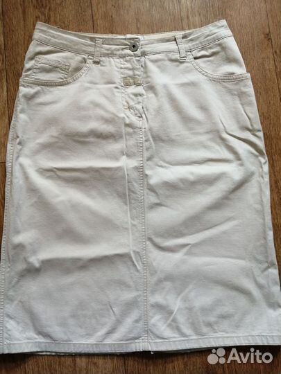 Джинсовая юбка миди 46