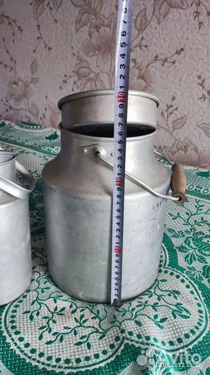 Бидон алюминиевый и черпак молочный СССР