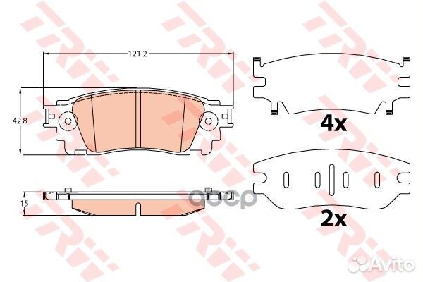 Колодки тормозные дисковые зад GDB4459 TRW