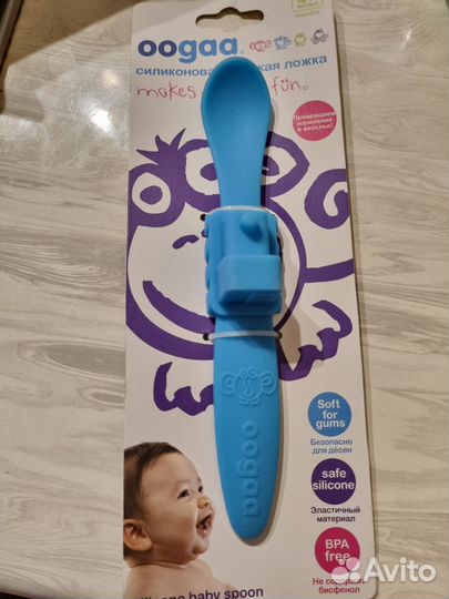 Силиконовая детская ложка паровозик oogaa