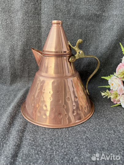 Медный кувшин чайник. Винтаж. Европа