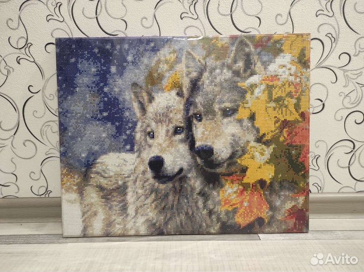 Алмазная мозаика готовая Волки