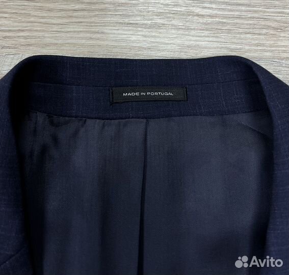 Massimo Dutti синий мужской шерстяной пиджак