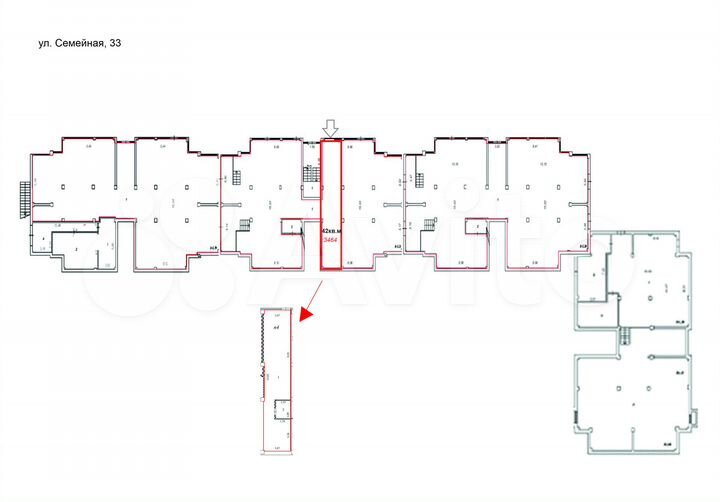 Свободного назначения, 42 м²