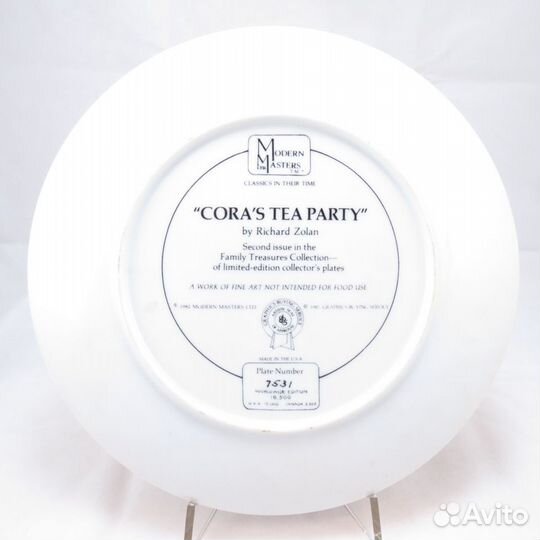 Тарелка Семейные сокровища Чаепитие Коры Золан1982