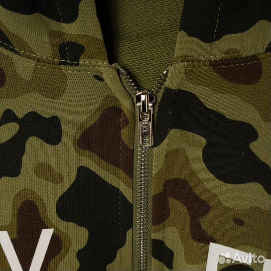 Зип худи cav empt зелено черное bape стиль