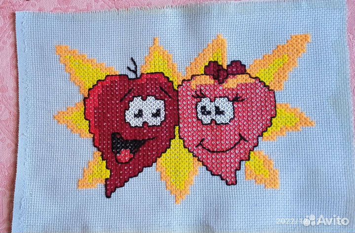 Вышивка крестиком. Сердечки