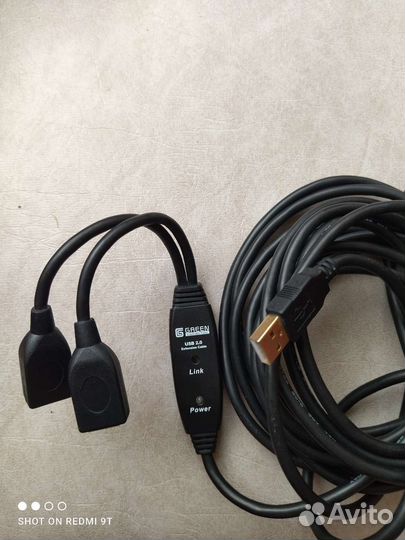 Usb удлинитель 2.0 с доп.питанием 5м на 2 выхода