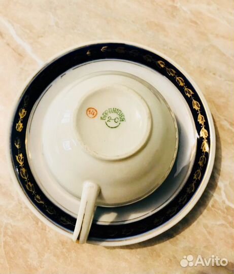 Чашка. Чайная пара. Барановка. Кобальт