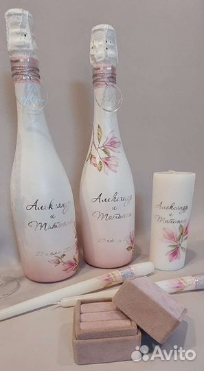 Бокалы,свечи, свадебные аксессуары,наборы