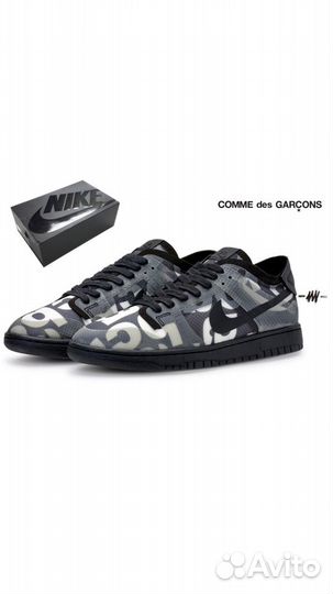 Кроссовки comme DES garçons x nike dunk LOW Black