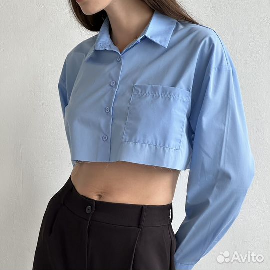 Новая укороченная рубашка женская 40 42