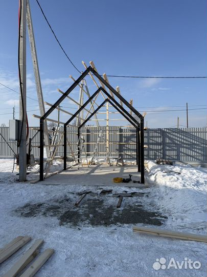 Металлический каркас барн-хауса 6х4