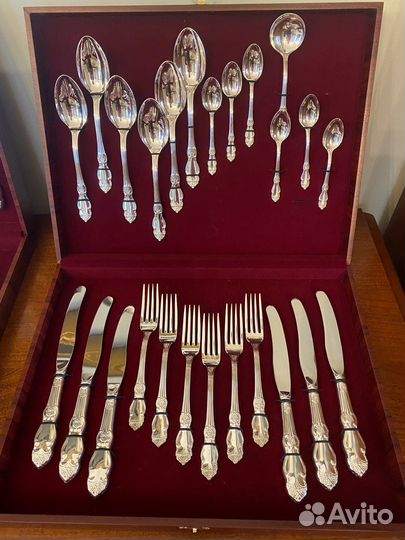 Набор столовых приборов мельхиор Серебряная Роза