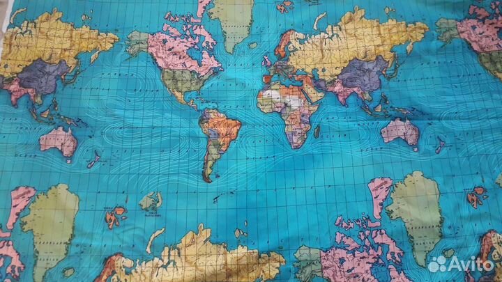 Карта мира ткань