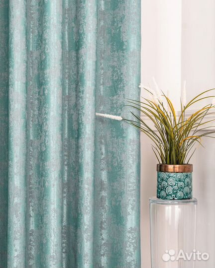 Шторы мрамор Зарина Бирюза