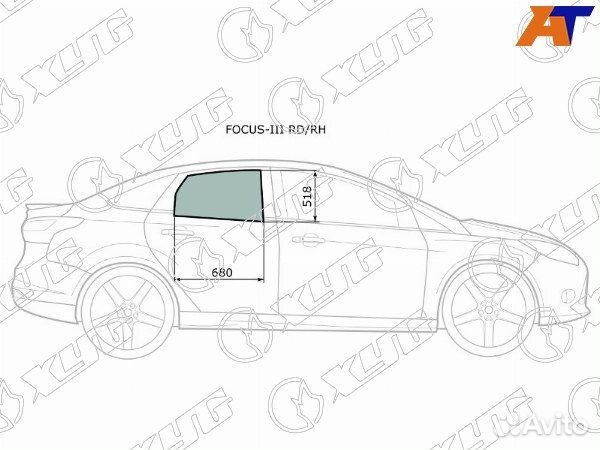 Стекло боковое опускное ford focus