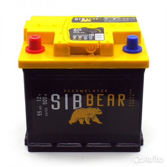 Аккумулятор автомобильный sibbear 55 Ач п.п. L1