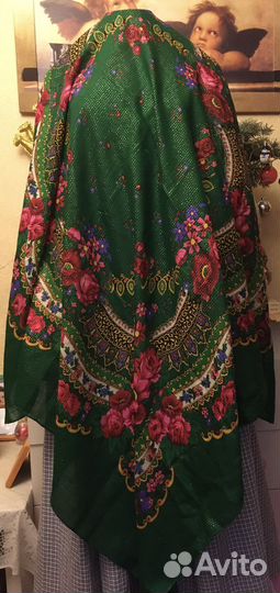 Шаль павлопосад,винтаж, 60-е годы