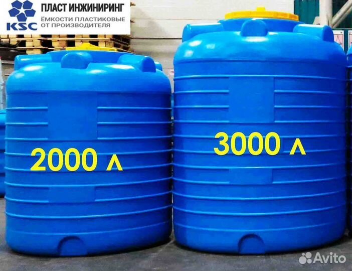 Бак круглый для водоснабжения 3000л