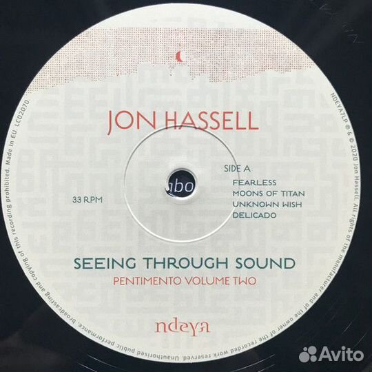 Виниловая пластинка HJon Hassell - Seeing Through