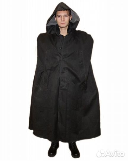 Плащ накидка офицерская черного цвета