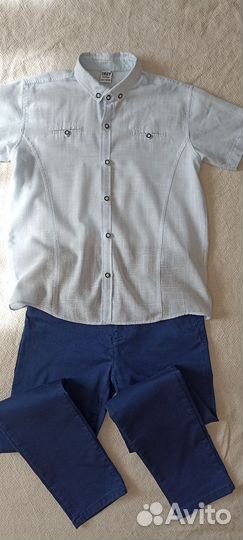 Рубашки школьные, лонг 134-140, 122