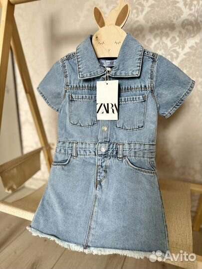 Джинсовое платье zara 92