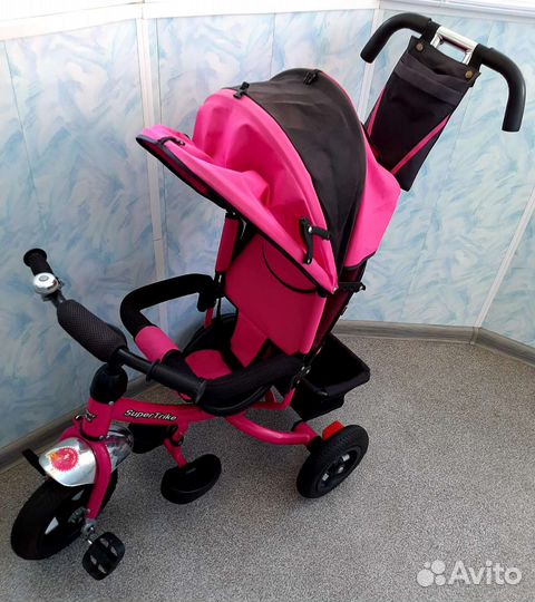 Детский трёхколёсный велосипед с ручкой