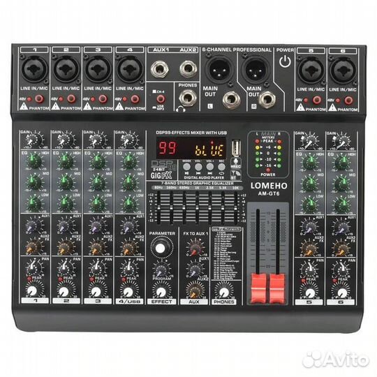 7-полосный EQ звуковой микшер lomeho AM-GT6