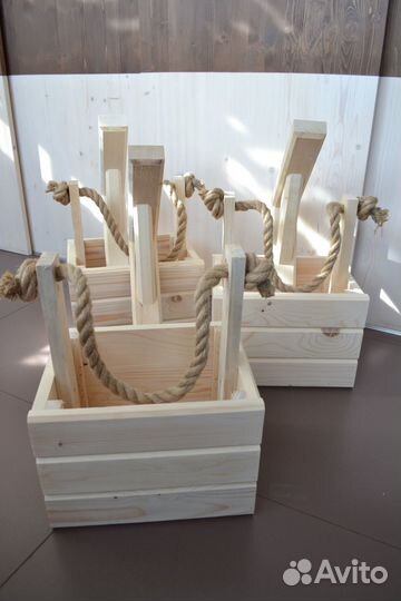 Кашпо для цветов деревянное