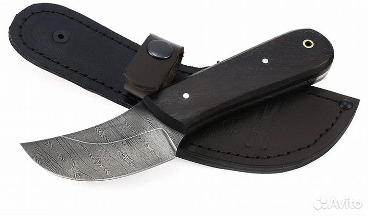 Нож Шкуросъемный сталь дамаск,цельнометаллический