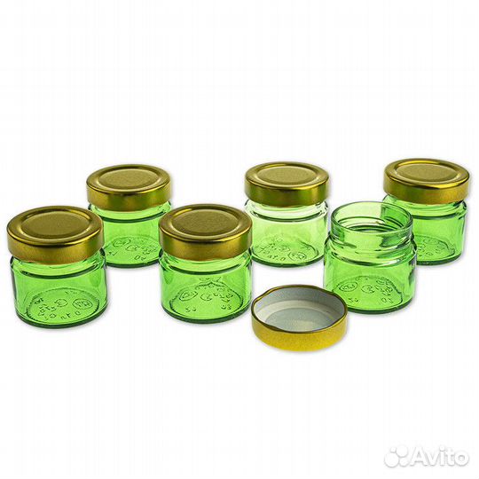 6 шт. Баночка для свечей 100 мл. (D58, зелёная) с
