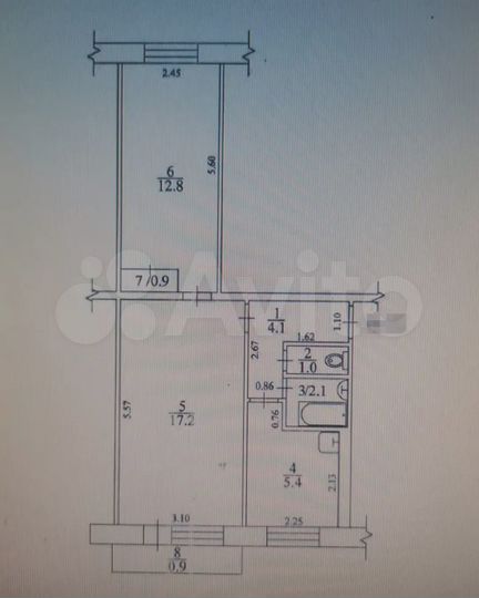 2-к. квартира, 43,5 м², 3/5 эт.