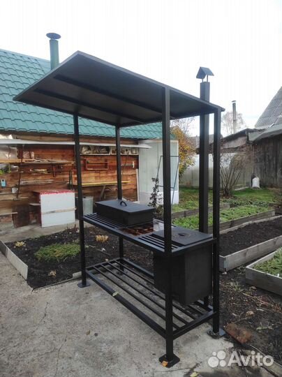 Мангал лофт с печью под казан