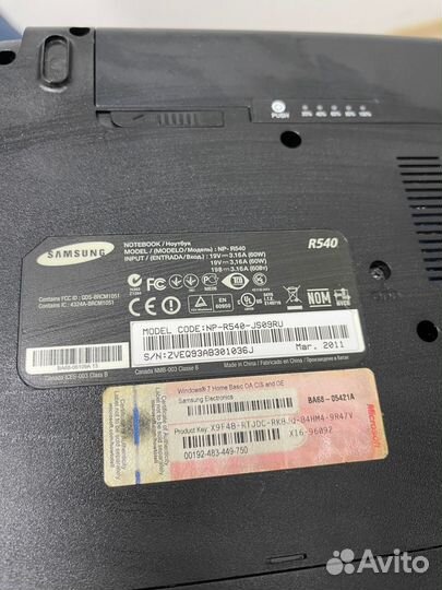 Ноутбук samsung r540 (117413)