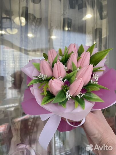 Букеты тюльпанов из мыла ручной работы